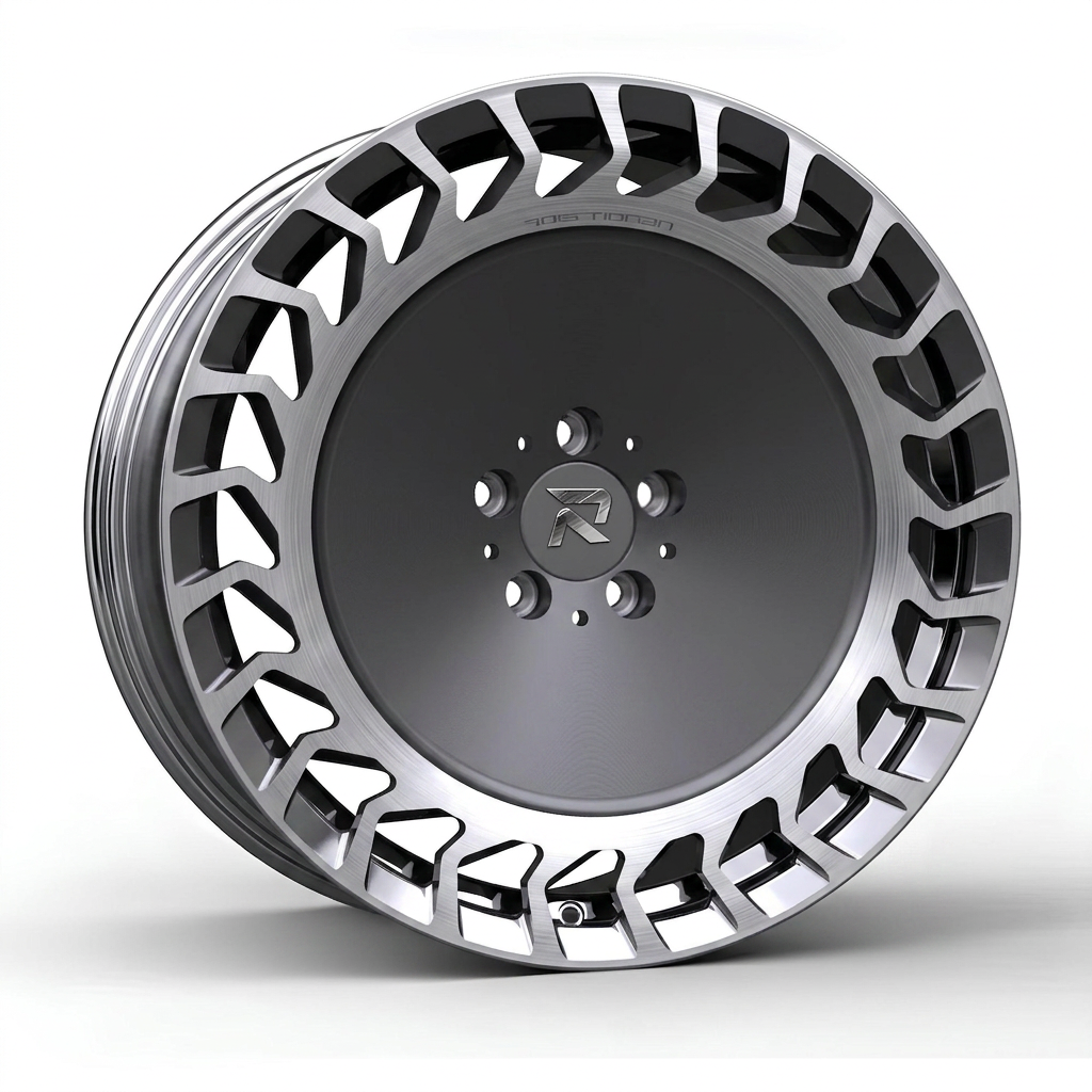 RZR CCIII forged wheel — Graphite Machined / Polished Lip