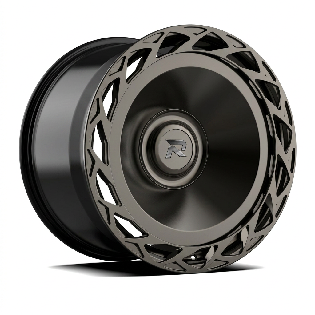 RZR CLXXXIII forged wheel — Smoked Chrome / Gloss Black