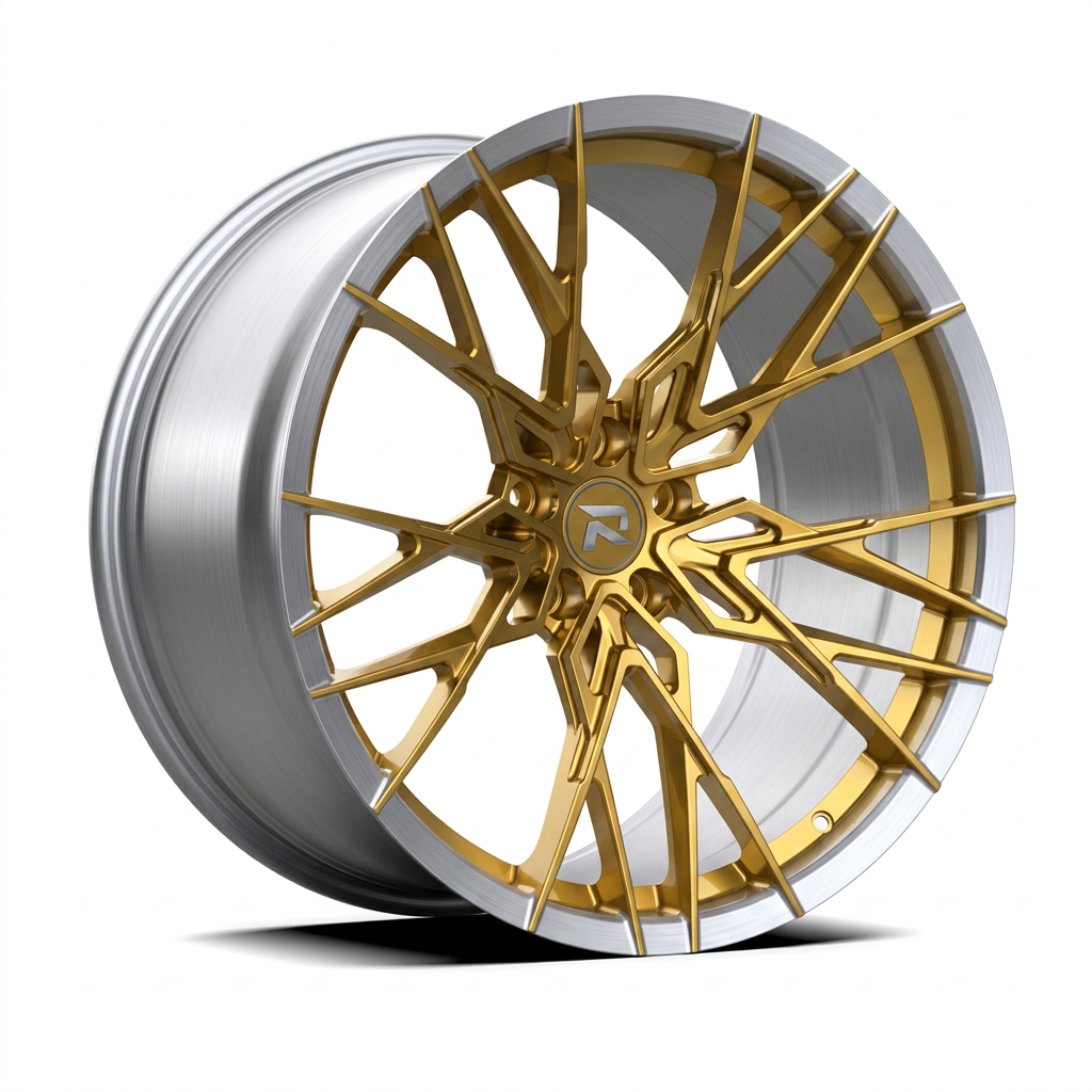 RZR CXLII forged wheel — Gloss Gold / Machined Lip