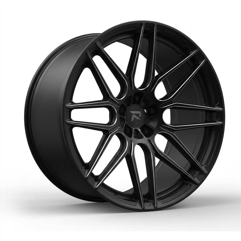 RZR CXVIII forged wheel — Matte Black / Milled Edges