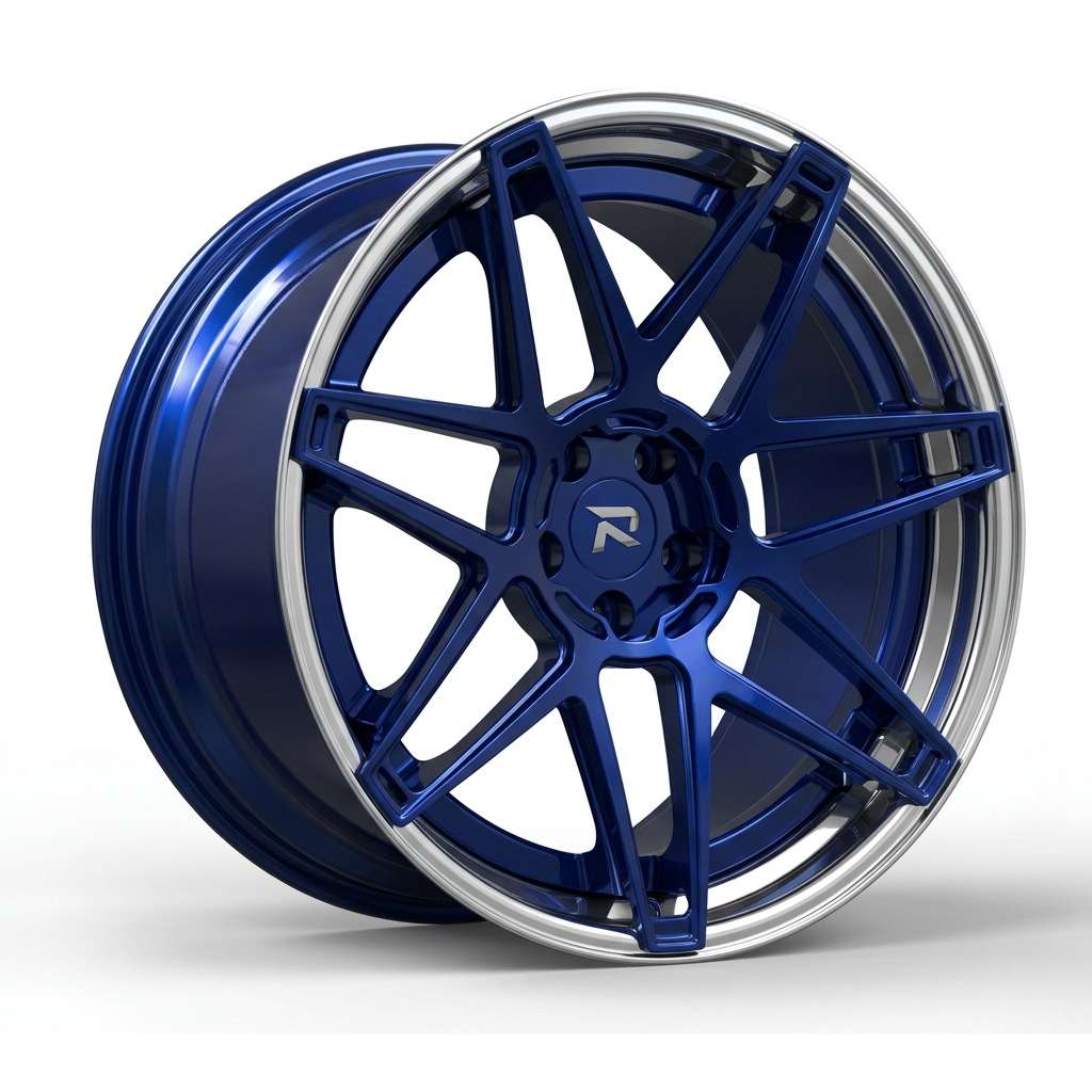 RZR CLXIV forged wheel — Candy Blue / Polished Lip
