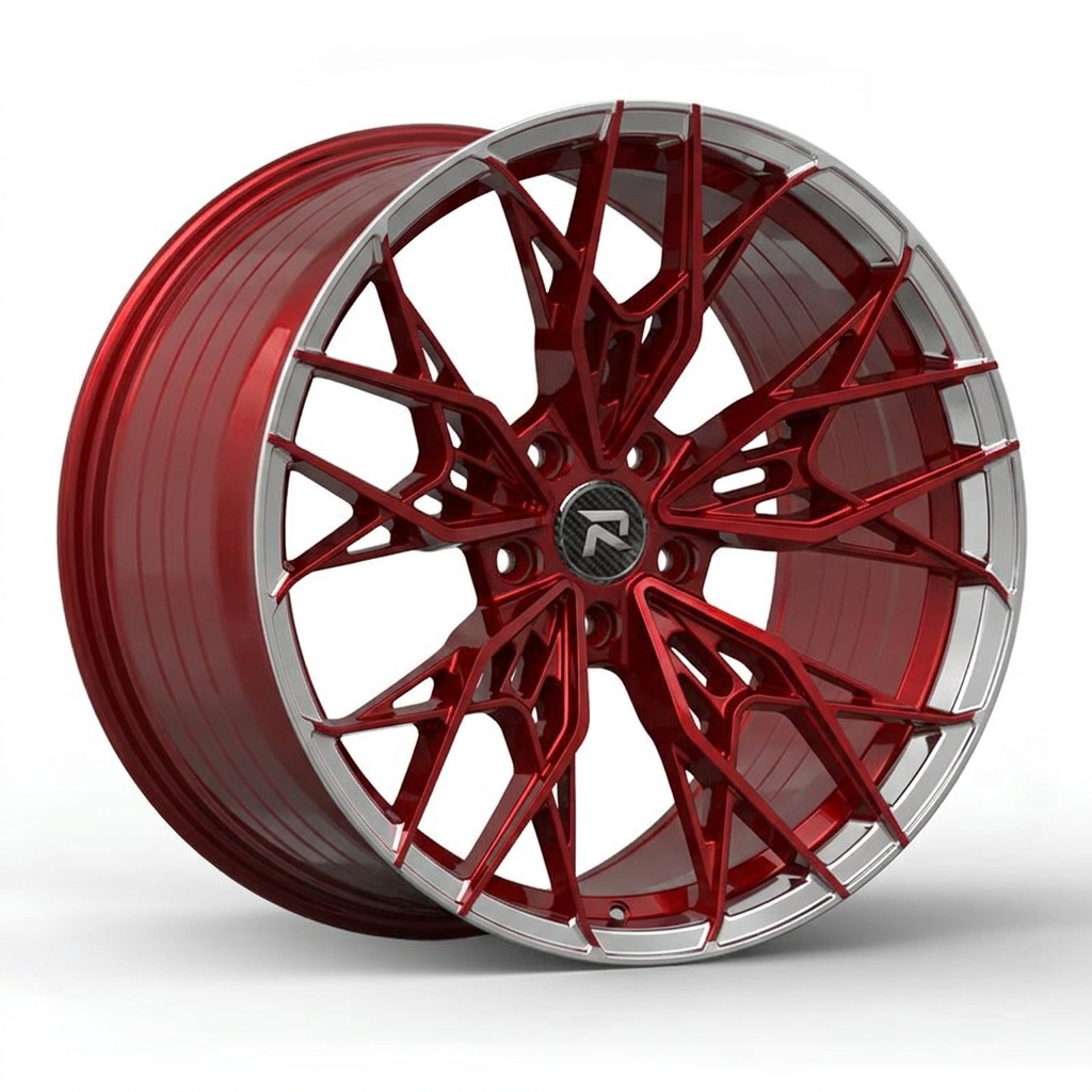 RZR CXXXVII forged wheel — Candy Red / Polished Lip