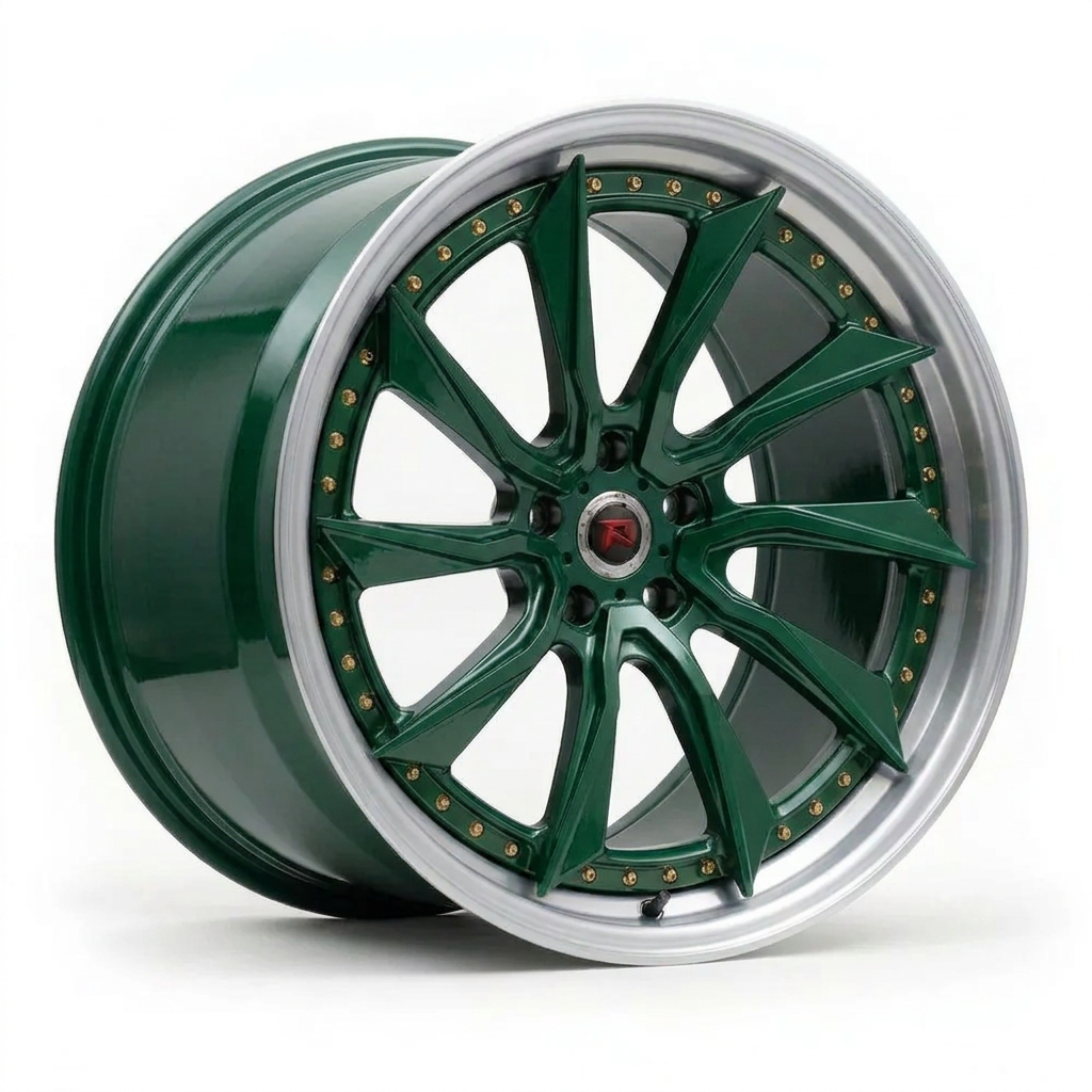 RZR LVIII forged wheel — British Racing Green / Polished Lip