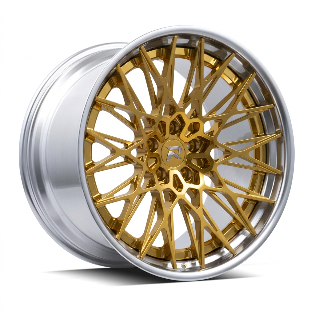 RZR CI forged wheel — Gloss Gold / Machined Lip