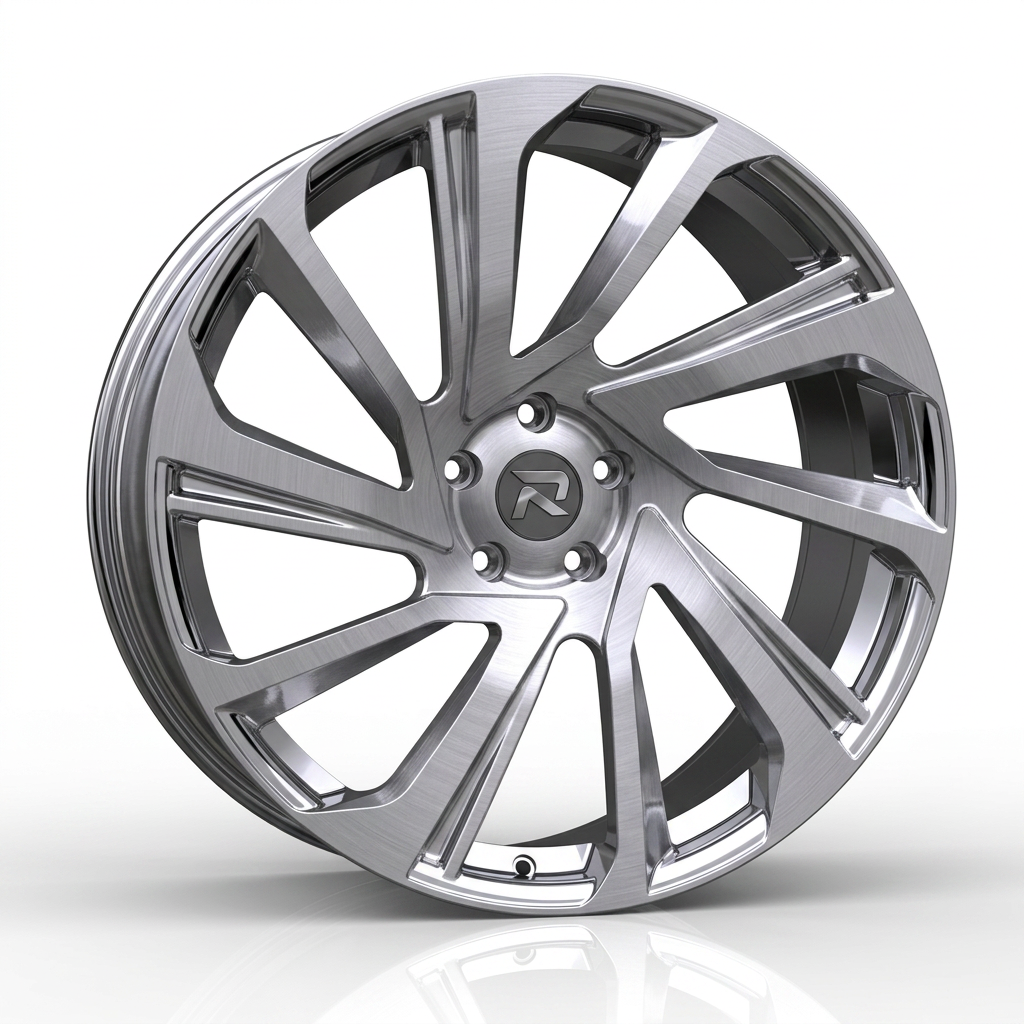 RZR CLIX forged wheel — Brushed Silver / Polished Lip