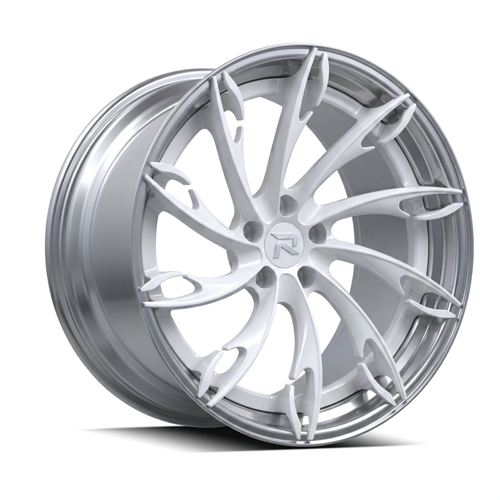 RZR CV forged wheel — Gloss White / Polished Lip