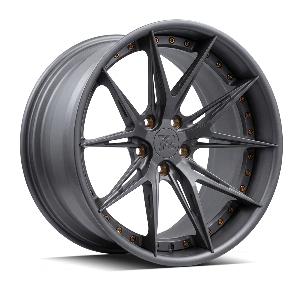 RZR XCII forged wheel — Matte Anthracite / Bronze Hardware