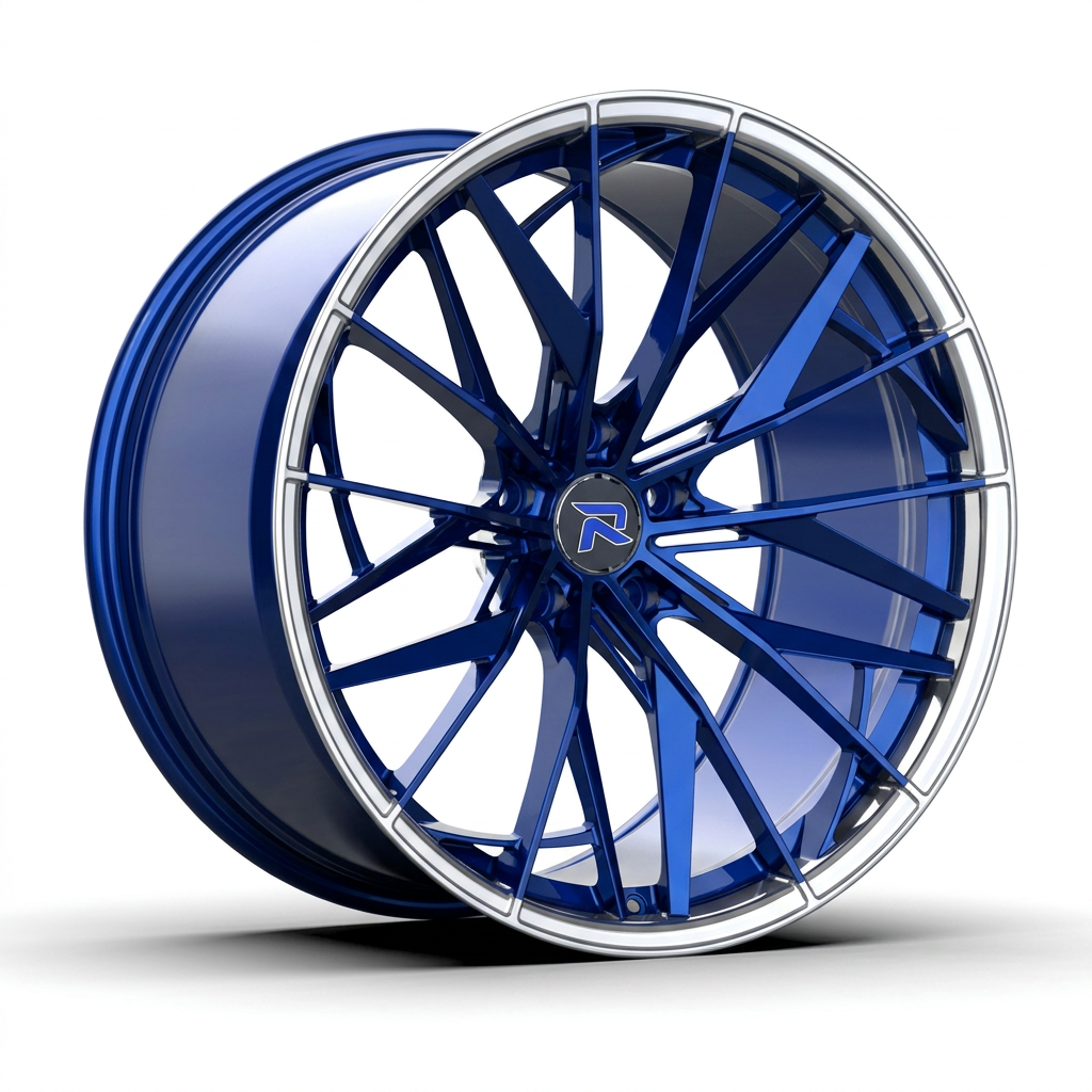 RZR CXXXIV forged wheel — Candy Blue / Polished Lip