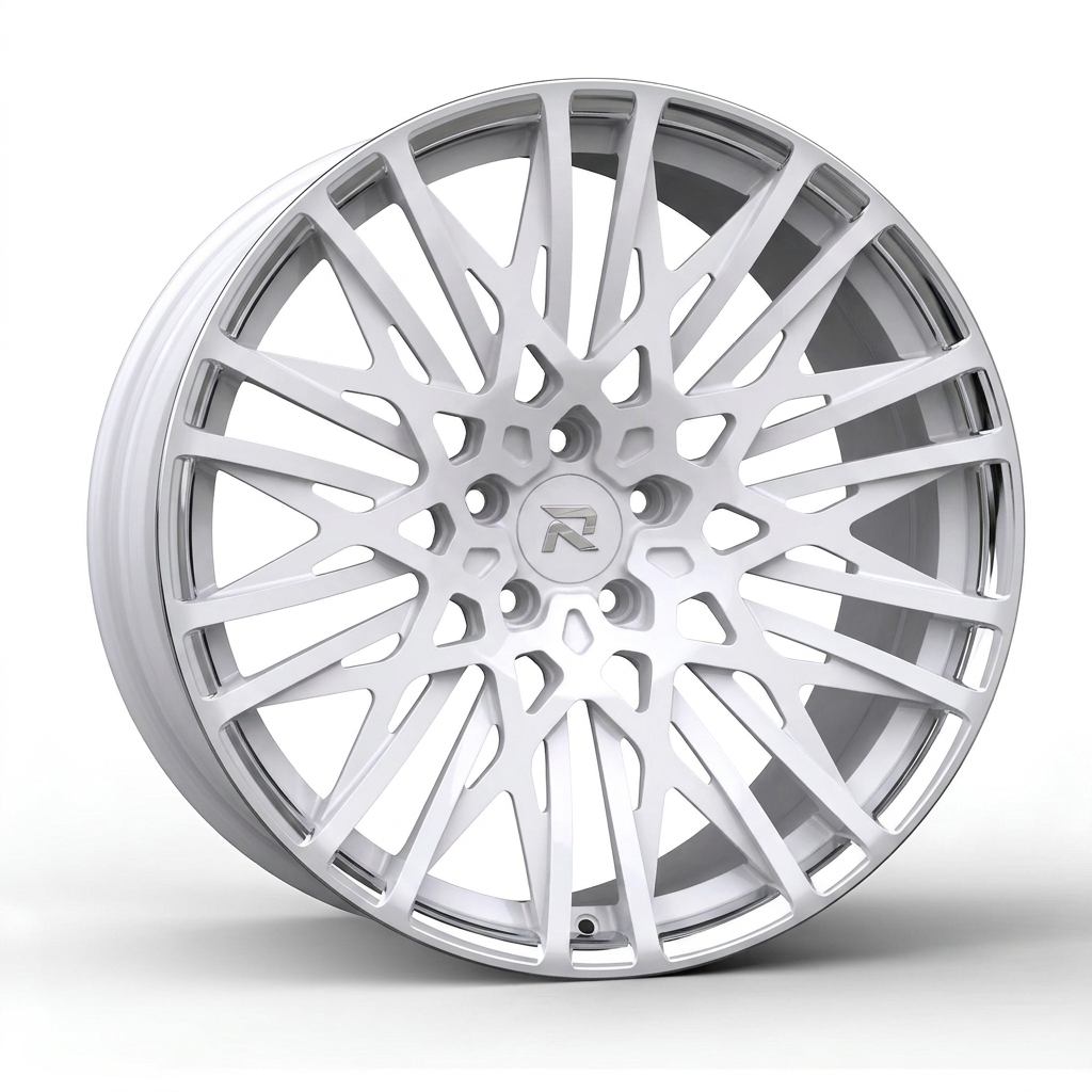 RZR CCVI forged wheel — Gloss White / Polished Lip