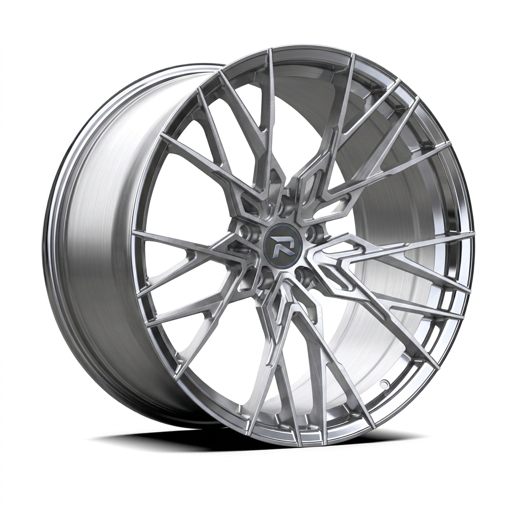 RZR CXLII forged wheel — Brushed Silver / Polished Lip