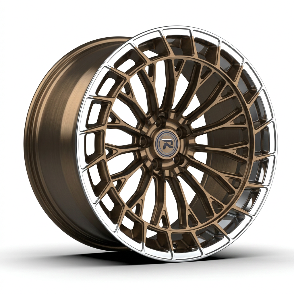 RZR CXIX forged wheel — Brushed Bronze / Polished Lip