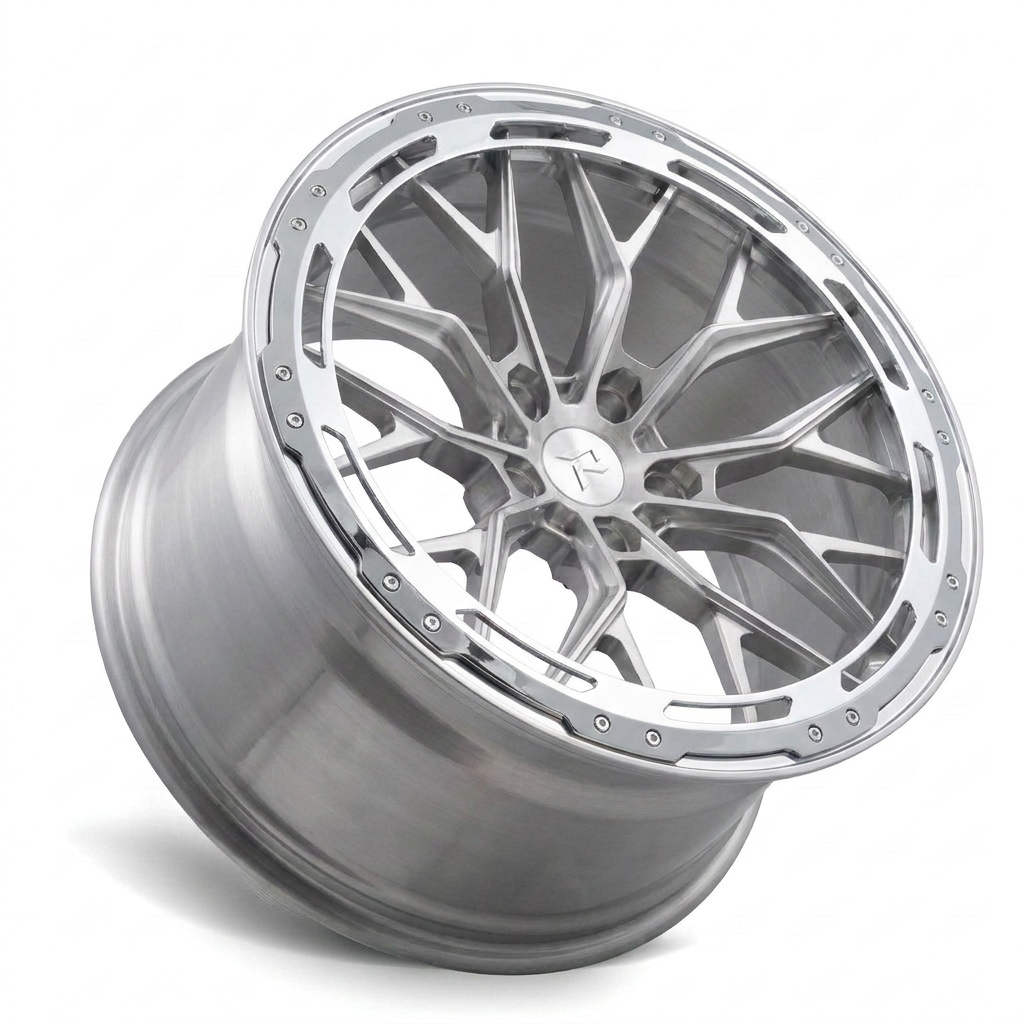 RZR LXX forged wheel — Brushed Aluminium / Polished Lip