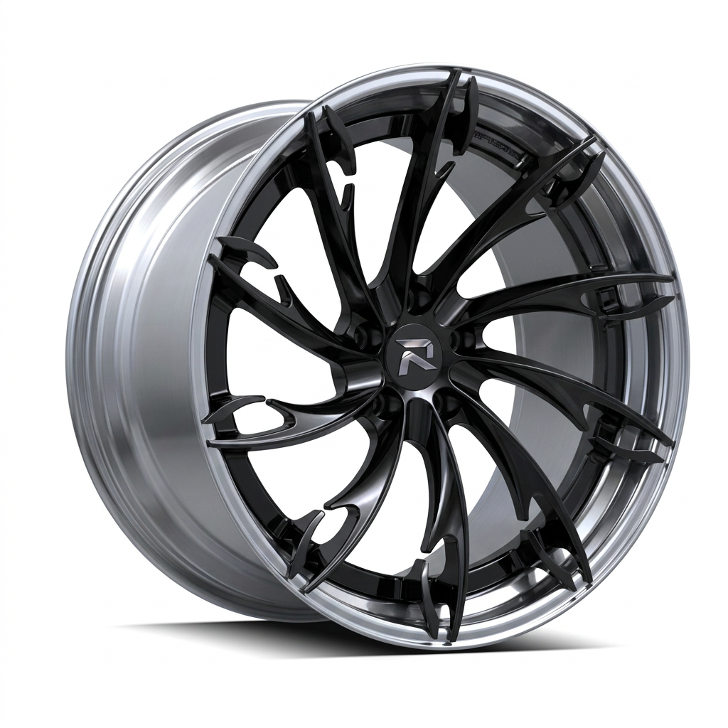 RZR CV forged wheel — Gloss Black / Polished Lip