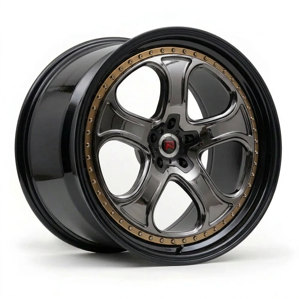 RZR XXVI forged wheel — Smoked Chrome / Gloss Black