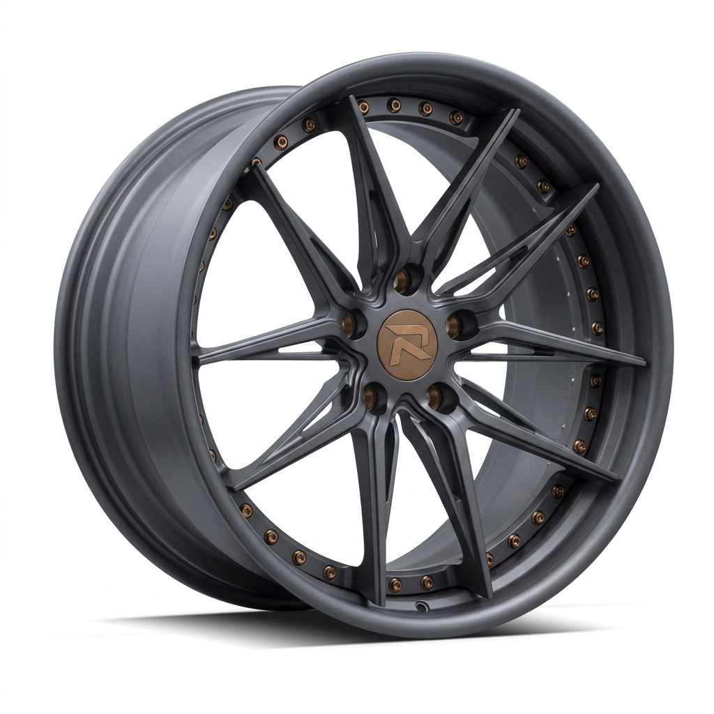 RZR C forged wheel — Matte Anthracite / Bronze Hardware
