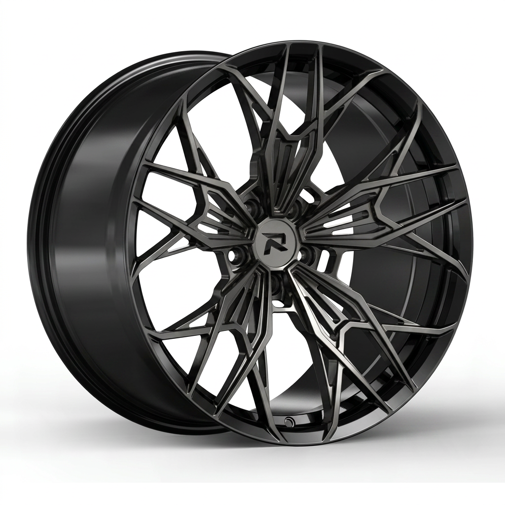 RZR CLXXXVI forged wheel — Smoked Chrome / Gloss Black