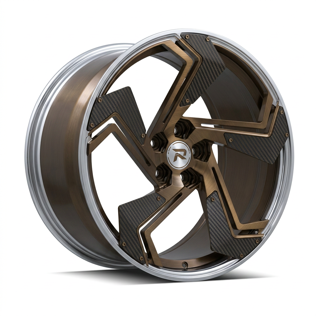 RZR CXXIV forged wheel — Brushed Bronze / Polished Lip