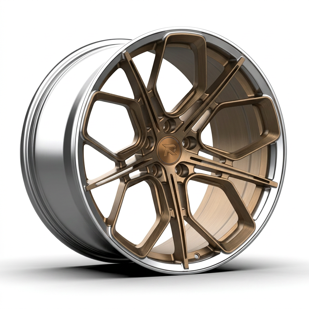 RZR CXXI forged wheel — Brushed Bronze / Polished Lip