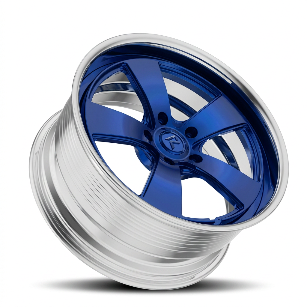 RZR LXVII forged wheel — Candy Blue / Polished Lip