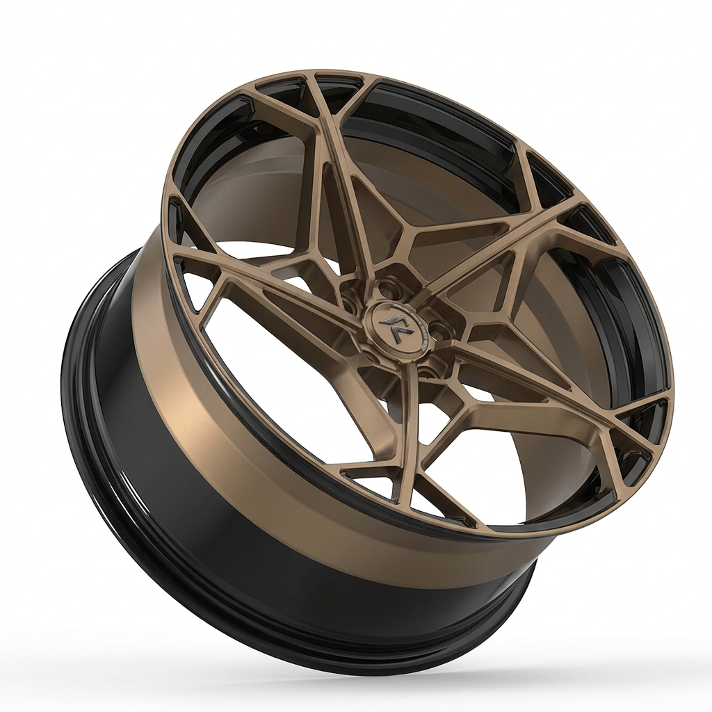 RZR XC forged wheel — Satin Bronze / Gloss Black Lip