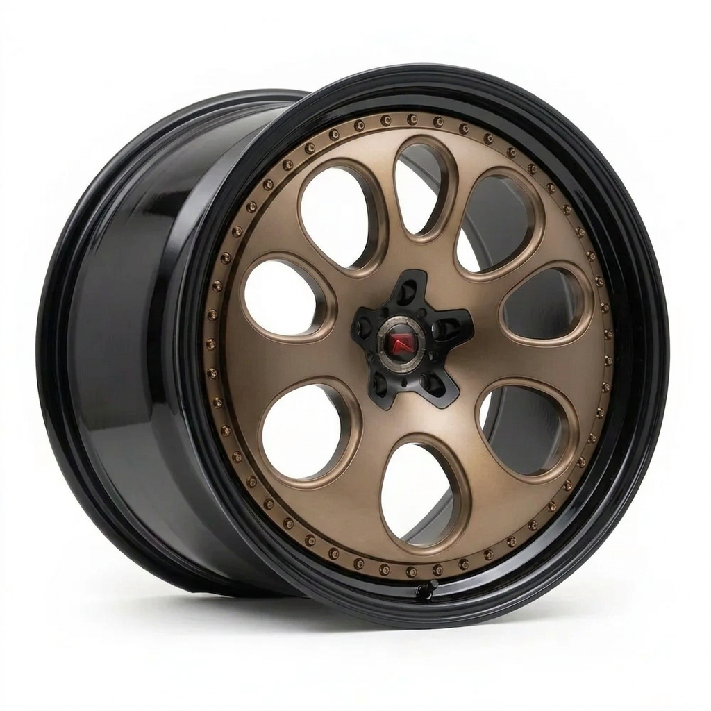 RZR XXIV forged wheel — Satin Bronze / Gloss Black Lip