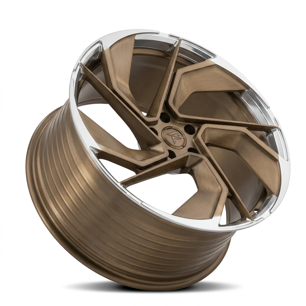 RZR LXXXI forged wheel — Brushed Bronze / Polished Lip
