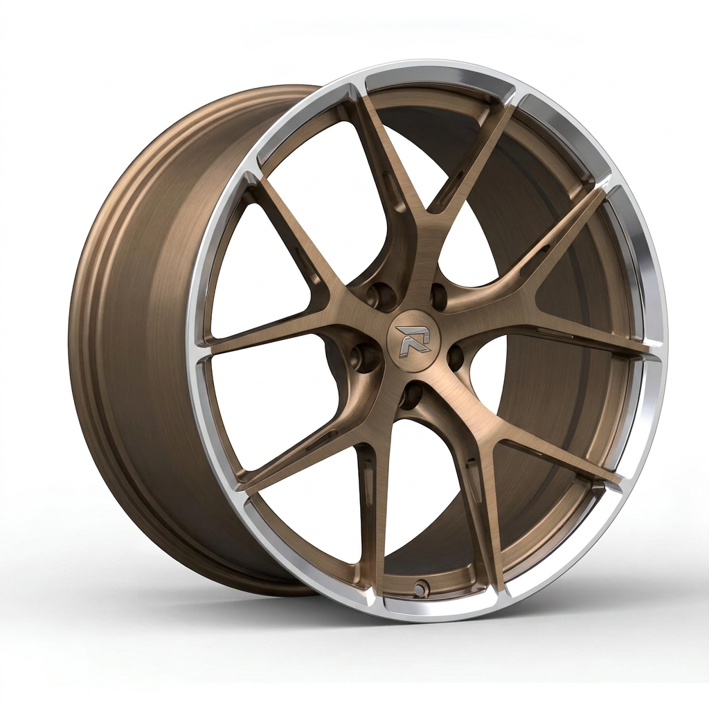RZR CCI forged wheel — Brushed Bronze / Polished Lip