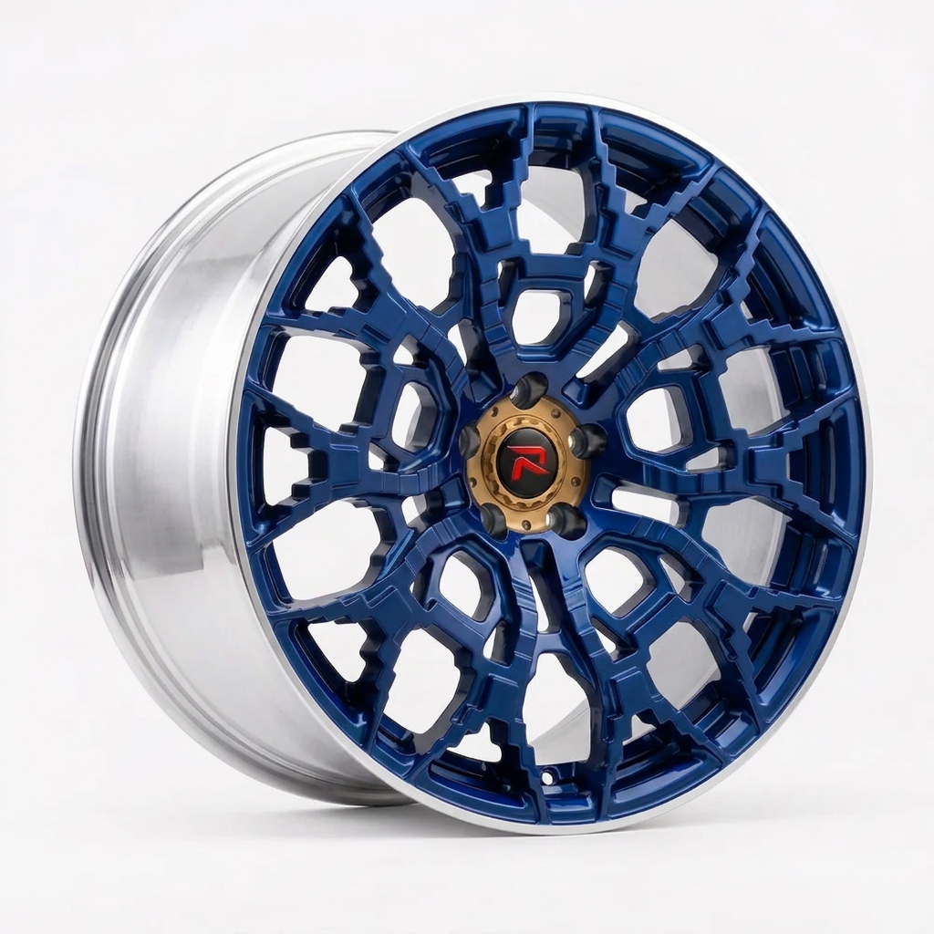 RZR XLIX forged wheel — Candy Blue / Polished Lip
