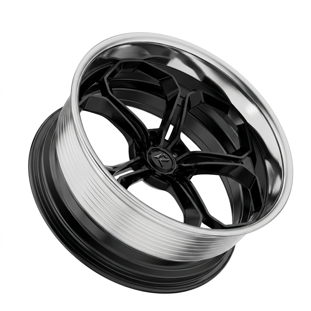 RZR LXIV forged wheel — Gloss Black / Polished Lip
