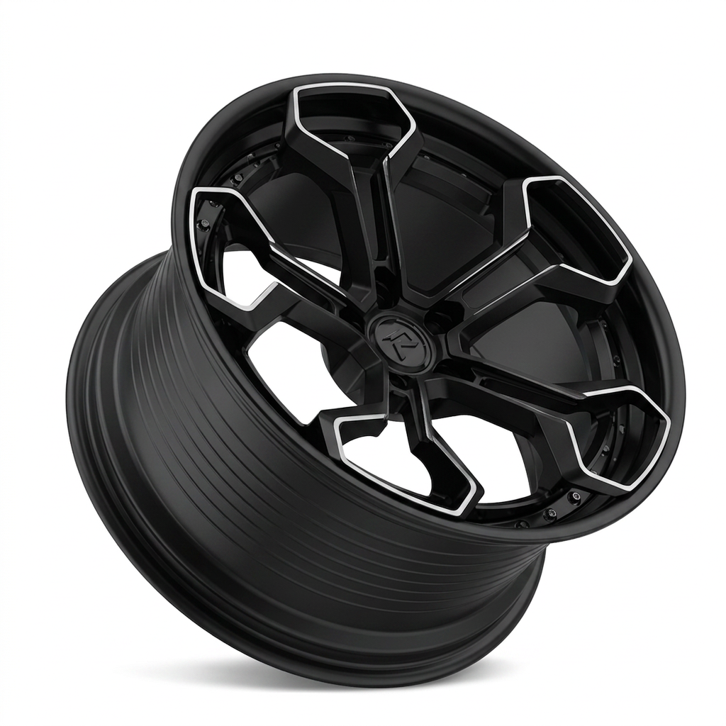 RZR LX forged wheel — Matte Black / Milled Edges