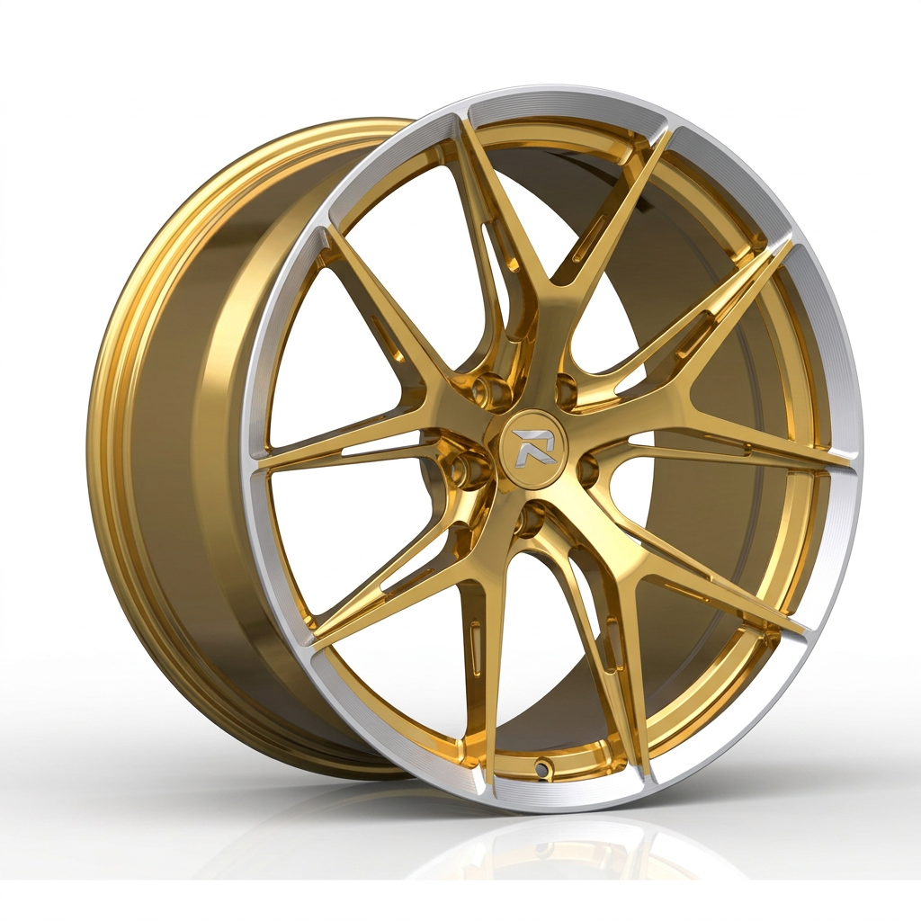 RZR CXCVII forged wheel — Gloss Gold / Machined Lip