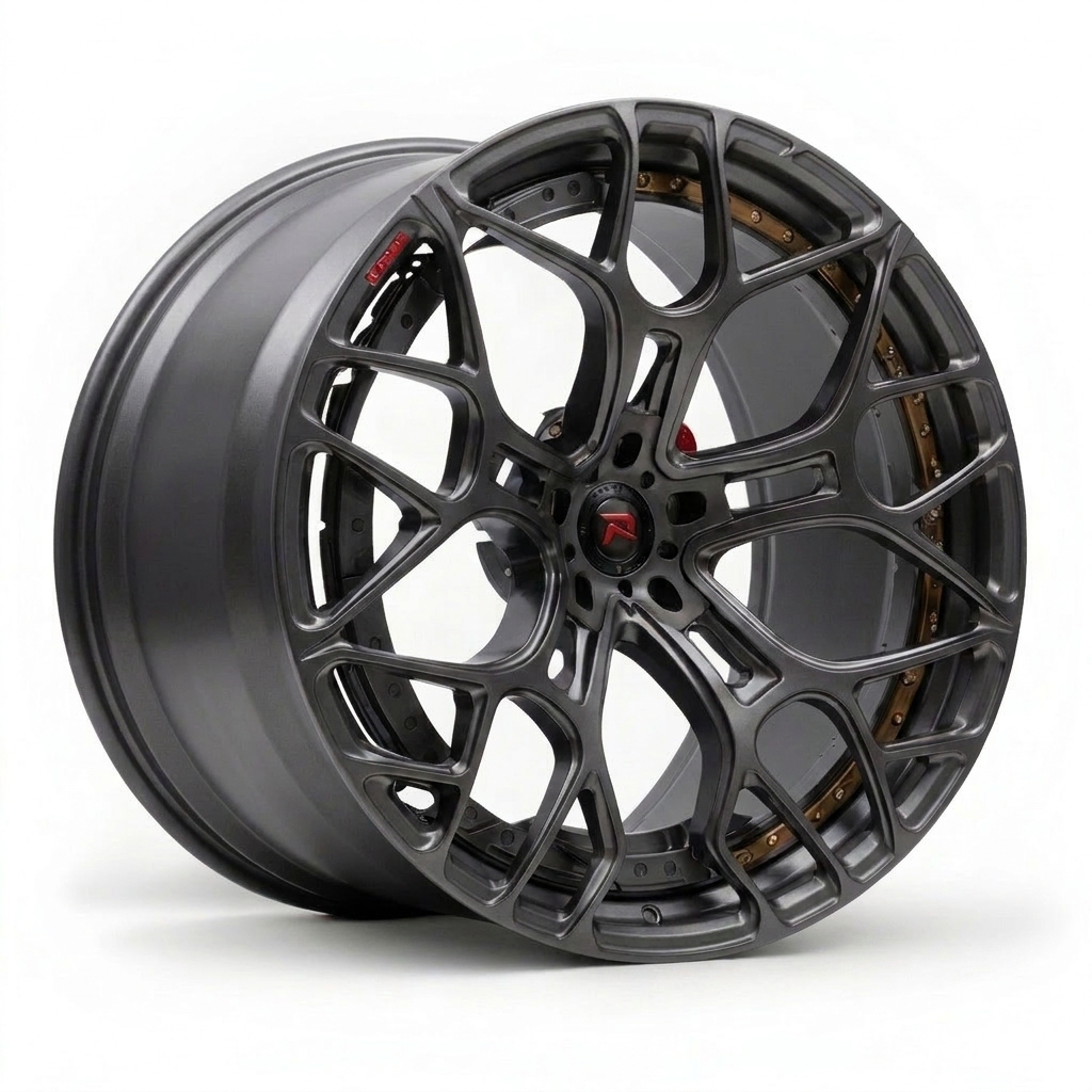 RZR XII forged wheel — Matte Gunmetal / Bronze Barrel