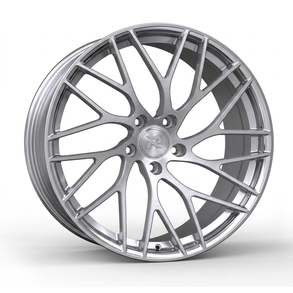 RZR CXIV forged wheel — Brushed Silver / Polished Lip