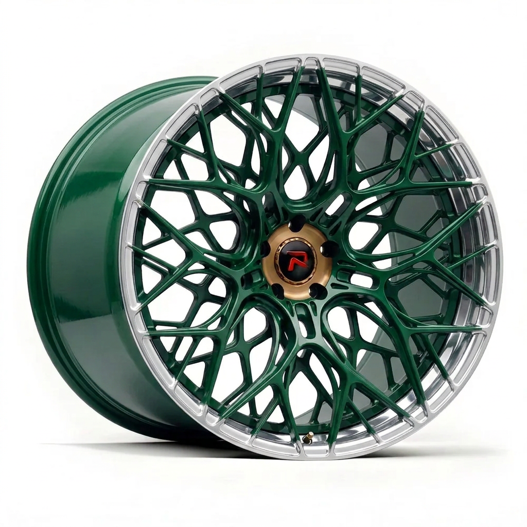RZR LIII forged wheel — British Racing Green / Polished Lip
