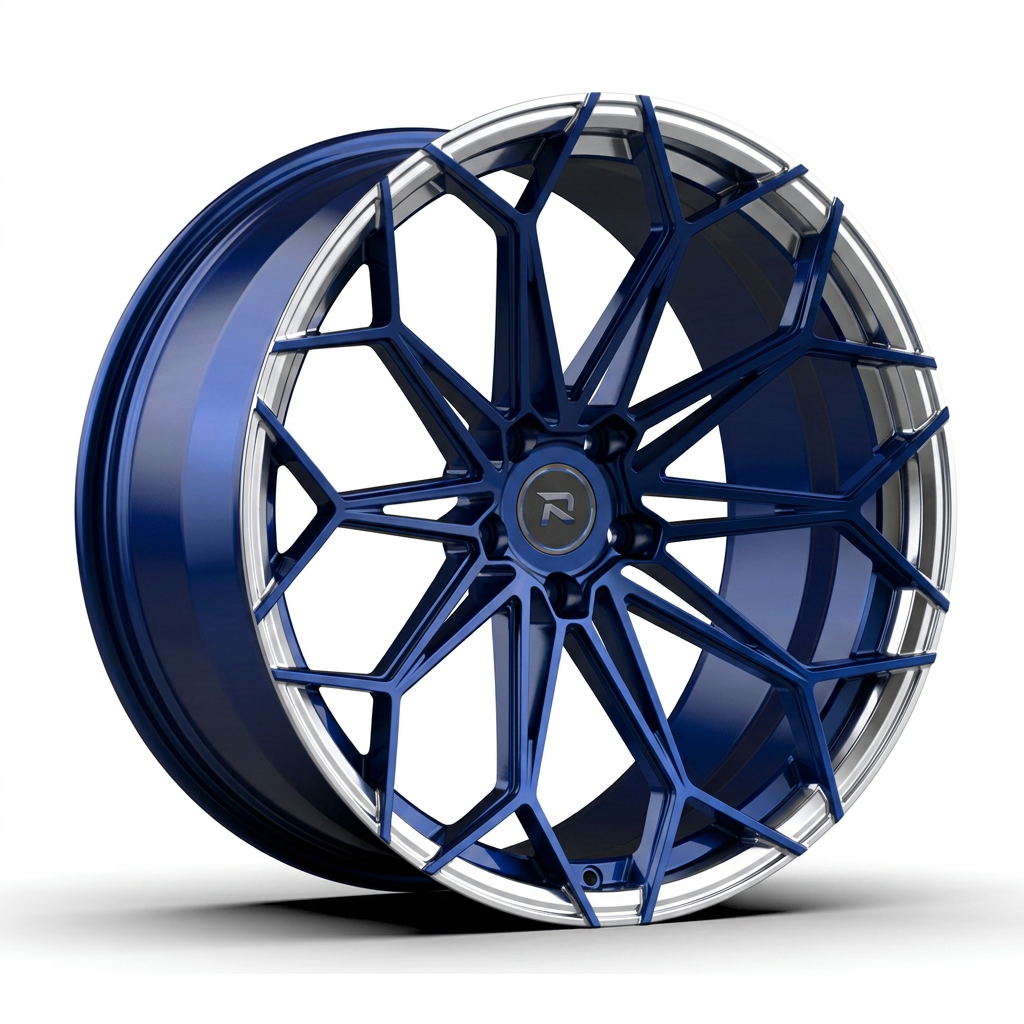 RZR CXXV forged wheel — Candy Blue / Polished Lip