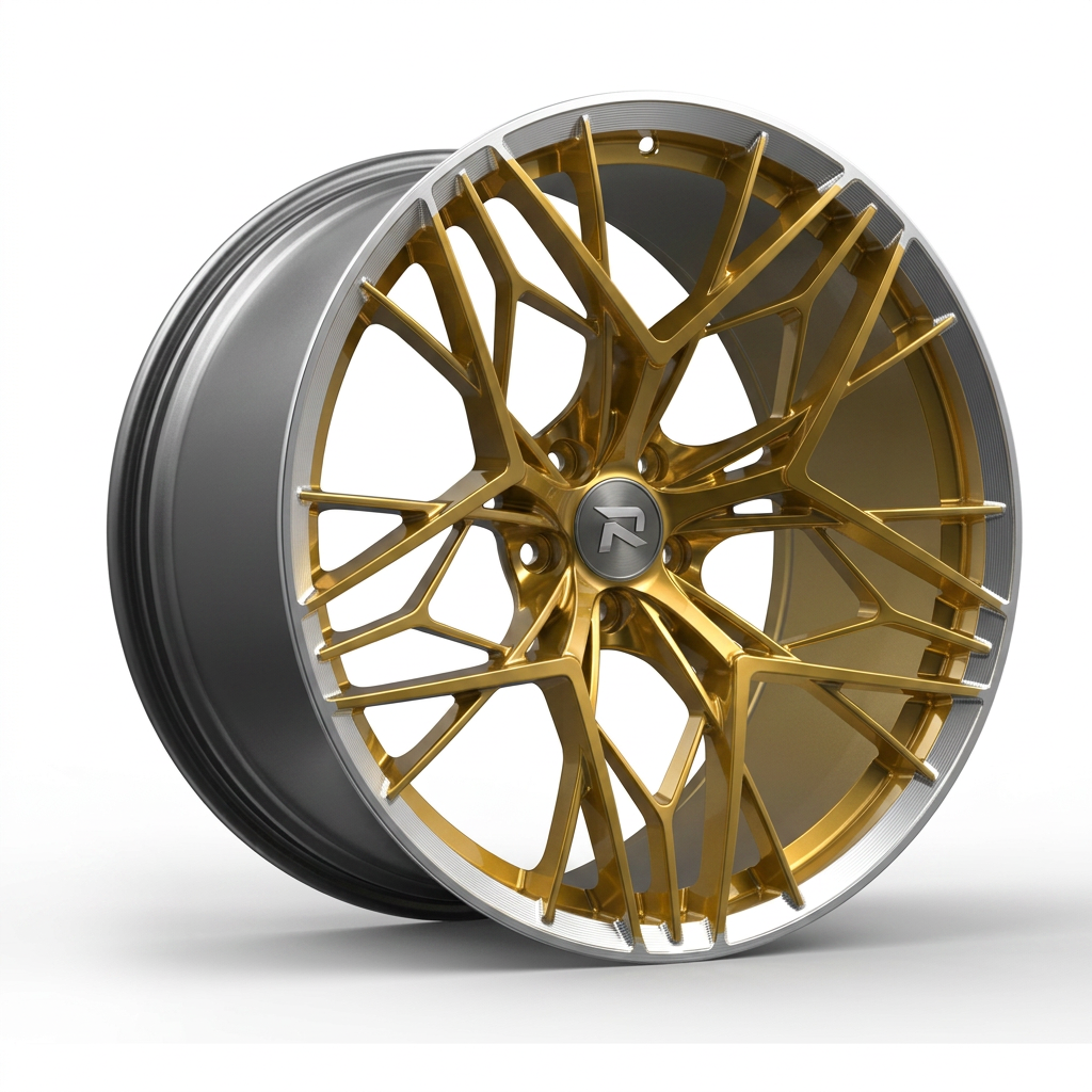 RZR CLXVIII forged wheel — Gloss Gold / Machined Lip