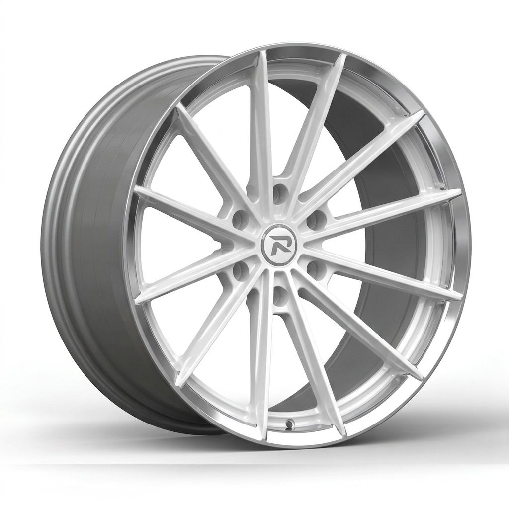 RZR CXX forged wheel — Gloss White / Polished Lip