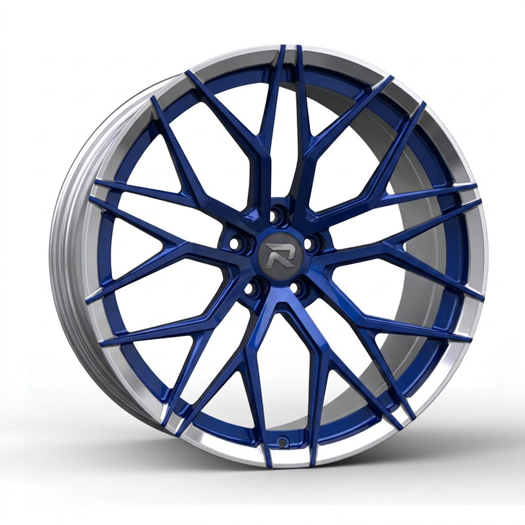 RZR CXXIX forged wheel — Candy Blue / Polished Lip