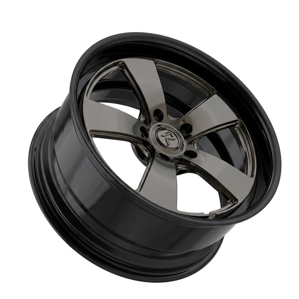 RZR LXVII forged wheel — Smoked Chrome / Gloss Black