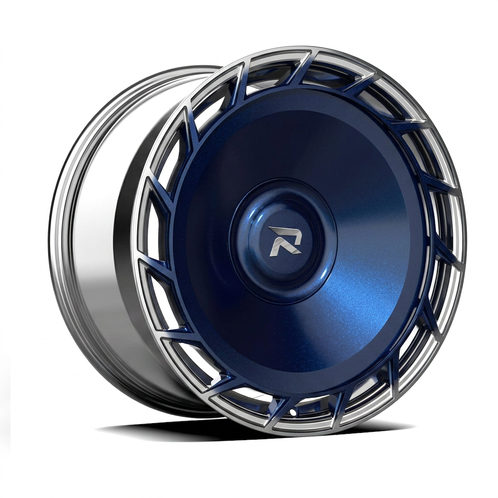 RZR CLXXXII forged wheel — Midnight Blue Pearl / Polished Lip