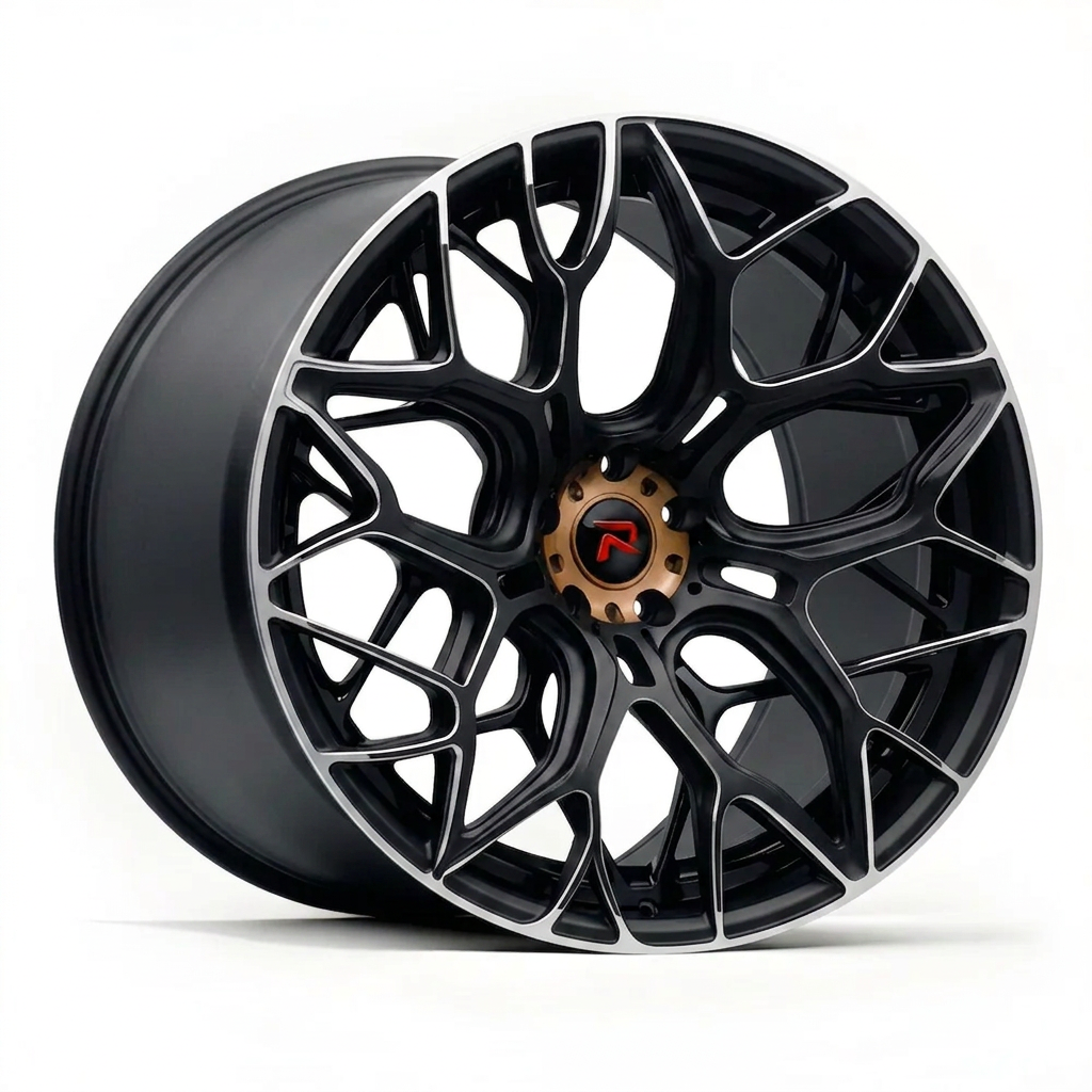 RZR XLIII forged wheel — Matte Black / Milled Edges