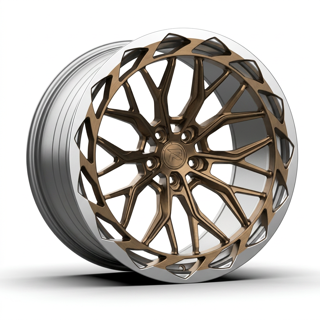 RZR CXXIII forged wheel — Brushed Bronze / Polished Lip