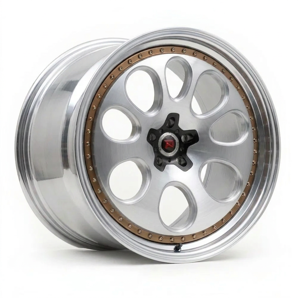 RZR XXIV forged wheel — Brushed Silver / Polished Lip