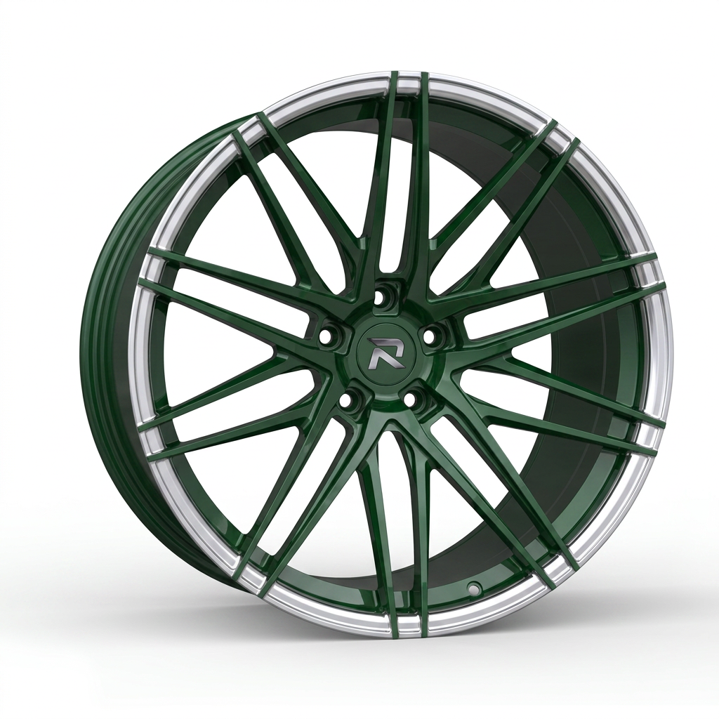 RZR CXCI forged wheel — British Racing Green / Polished Lip