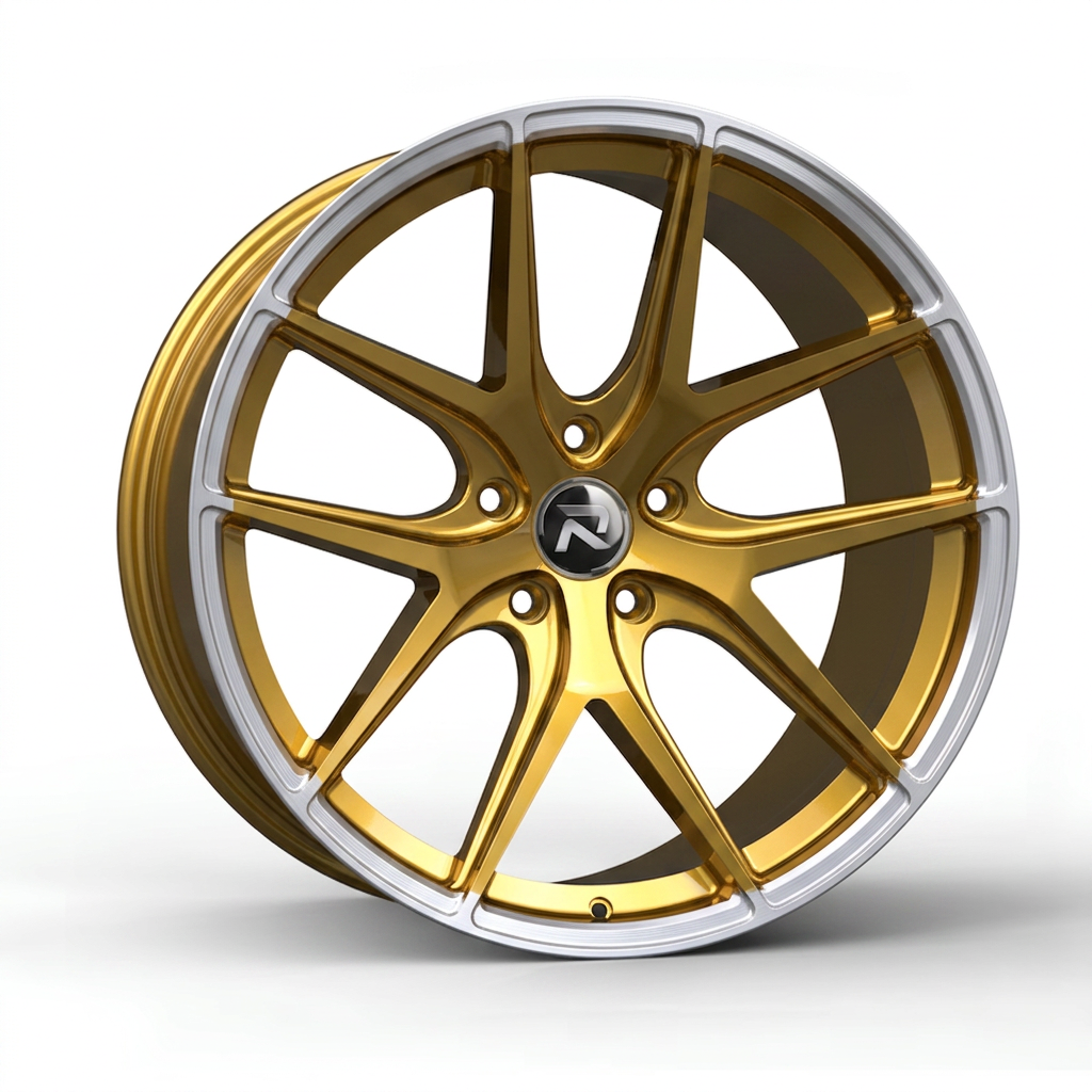 RZR CXCII forged wheel — Gloss Gold / Machined Lip