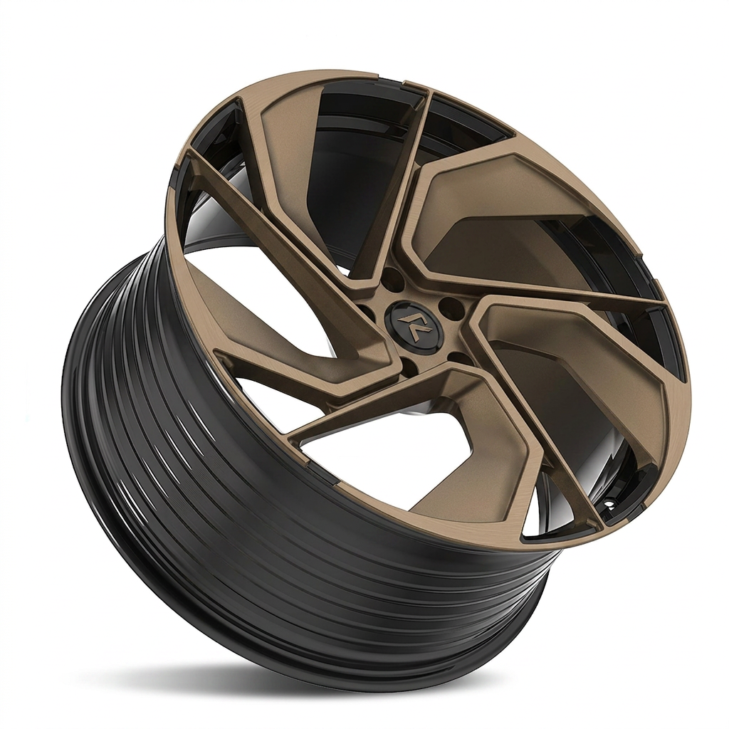 RZR LXXXI forged wheel — Satin Bronze / Gloss Black Lip