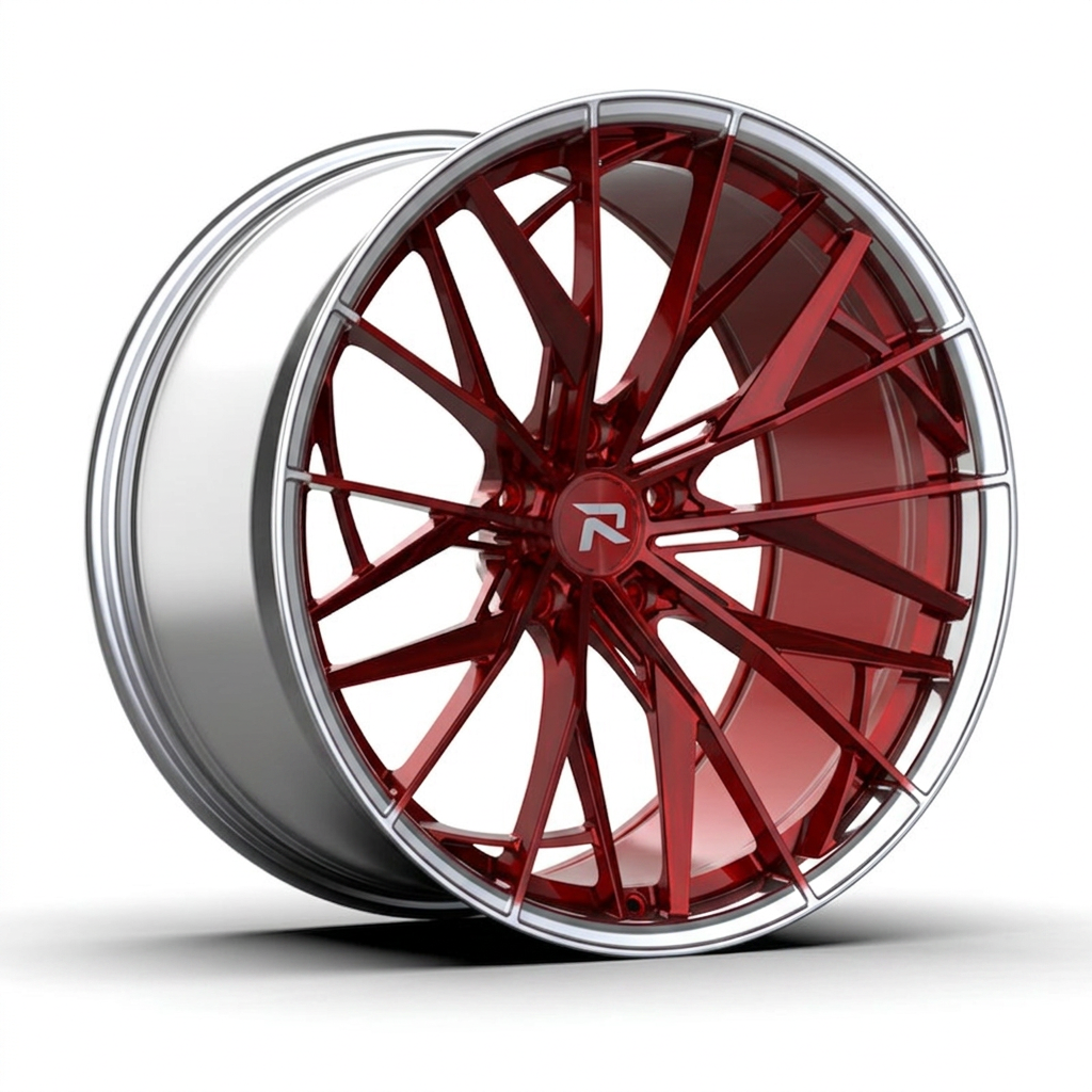 RZR CXXXIV forged wheel — Candy Red / Polished Lip