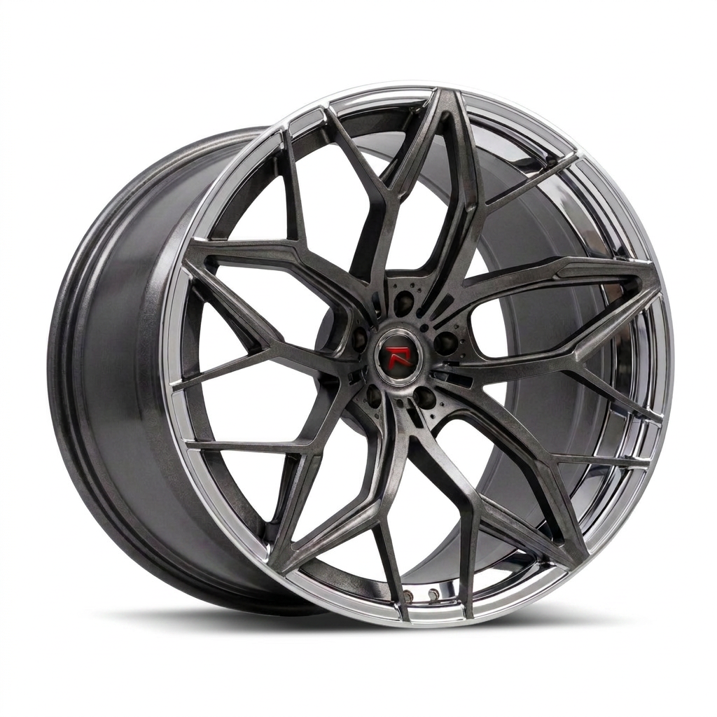 RZR XI forged wheel — Hyper Black / Polished Lip