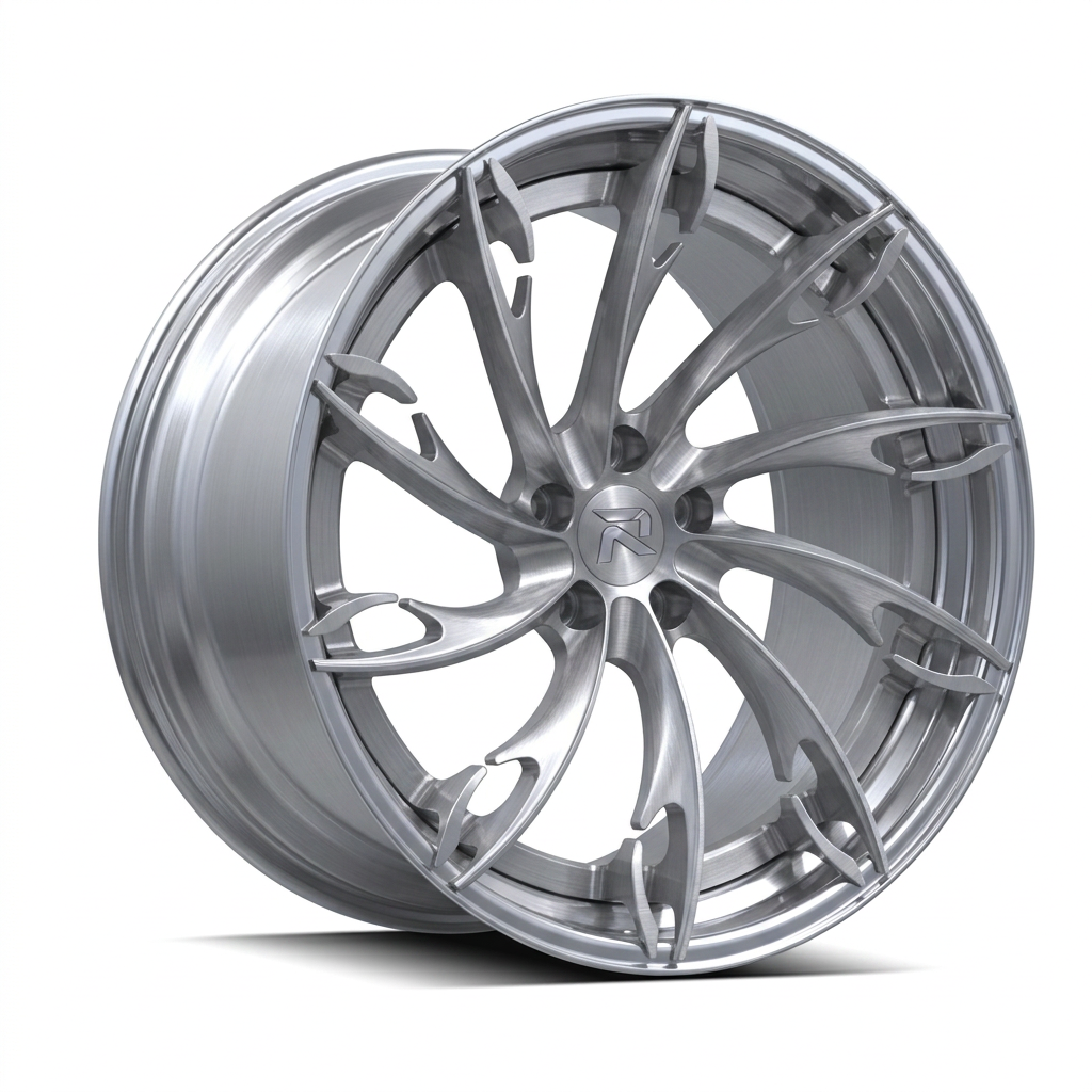 RZR CV forged wheel — Brushed Silver / Polished Lip