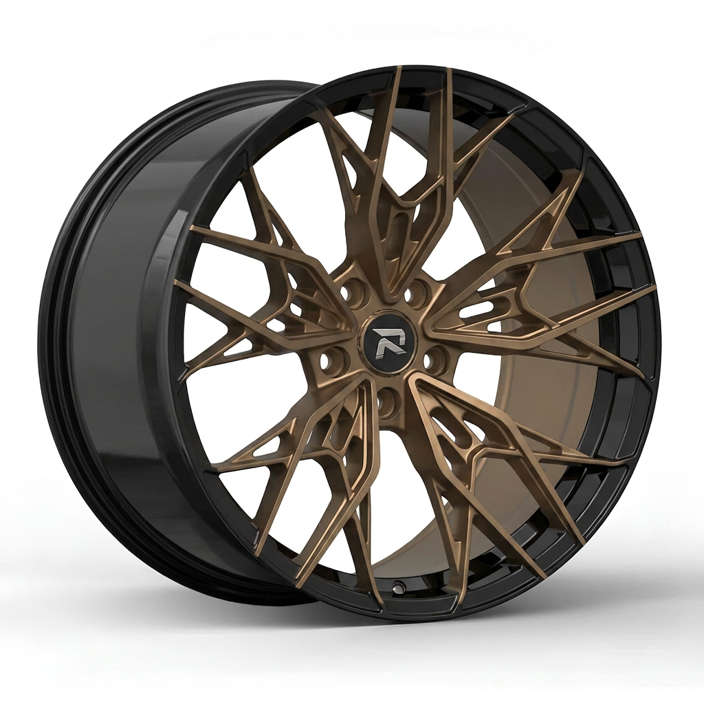 RZR CXXXVII forged wheel — Satin Bronze / Gloss Black Lip